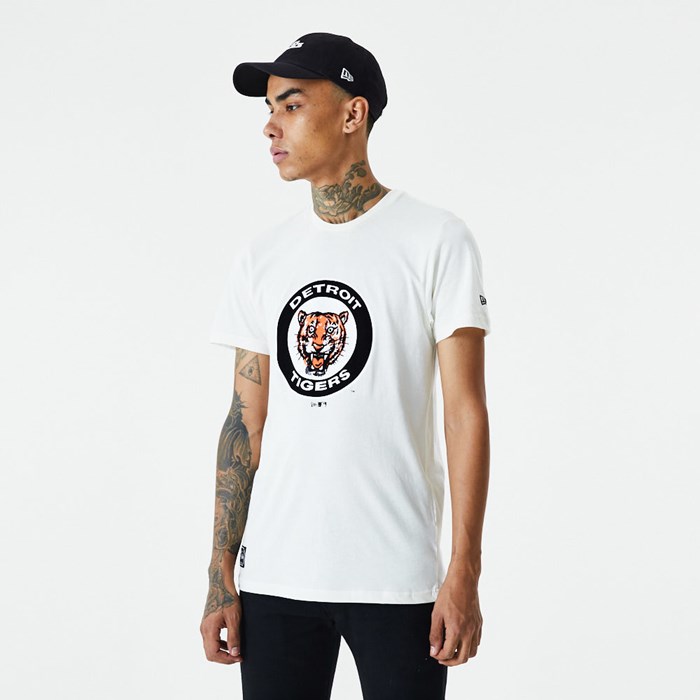 Detroit Tigers Cooperstown Miesten T-paita Valkoinen - New Era Vaatteet Tukkukauppa FI-862104